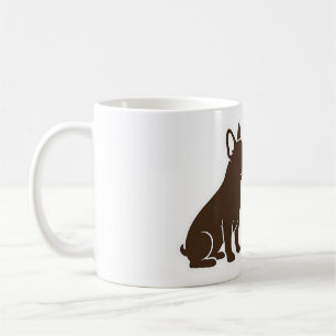 Caneca De Café Desenho Minimalista de Bulldog Francês para Amante