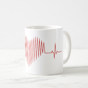 Caneca De Café Desenho Minimalista de EKG com Batida Cardíaca Ton