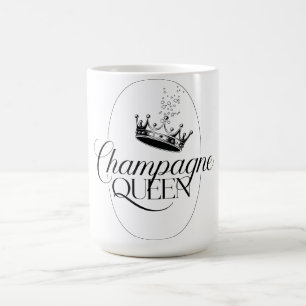 Caneca De Café Desenho Oval da Rainha do Champanhe com Coroa