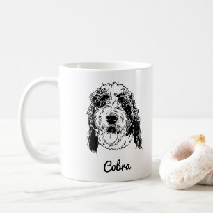 Caneca De Café Desenho Personalizado Da Mão Do Cachorro