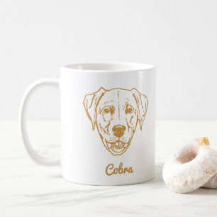 Caneca De Café Desenho Personalizado Da Mão Do Cachorro
