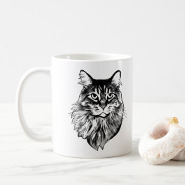 Caneca De Café Desenho Personalizado do Gato Maine Coon