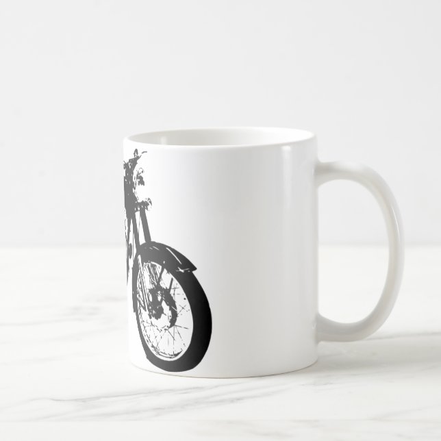 Caneca De Café Desenho preto e branco da motocicleta (Direita)