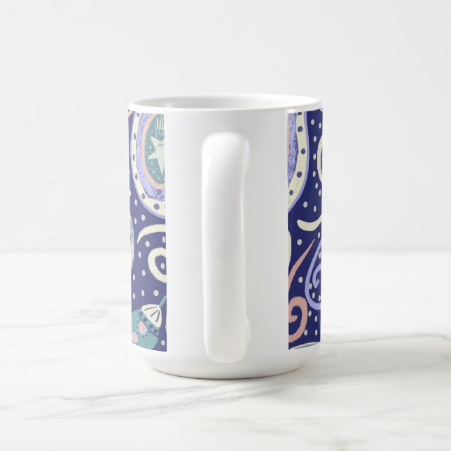 Caneca De Café Desenho Retro da Galáxia Espacial (Alça)