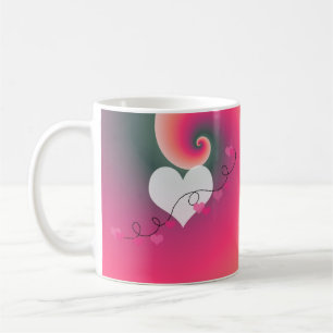 Caneca De Café Desenho Romântico Corda do Coração