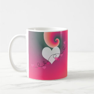 Caneca De Café Desenho Romântico Corda do Coração