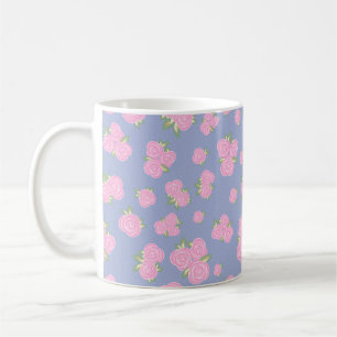 Caneca De Café Desenho Romântico de Rosa Antiga