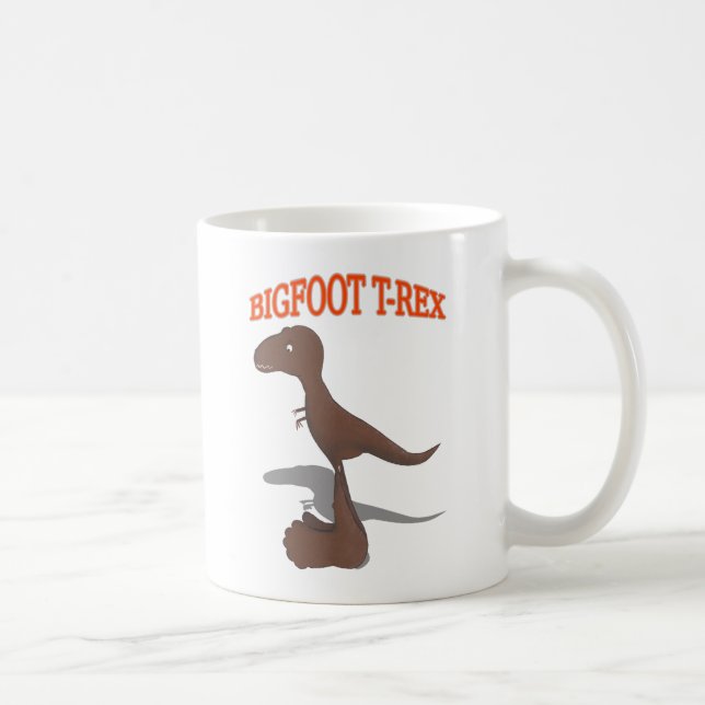 Caneca De Café Desenho T-Rex Bigfoot (Direita)