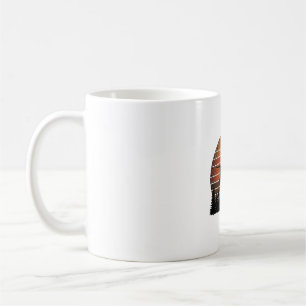 Caneca De Café Desenho Vetorial de Cachorro de Caça Vintage Flore