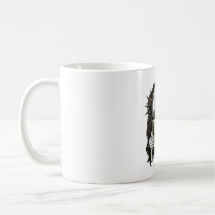 Caneca De Café Desenho Vetorial de Sagrada Face Coroada Gravada A