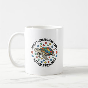 Caneca De Café Desenho Vetorial de Tartaruga de Quebra-Cabeça de