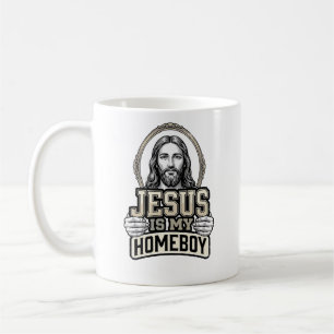 Caneca De Café Desenho Vetorial Gravado Vintage Jesus É Meu Amigo