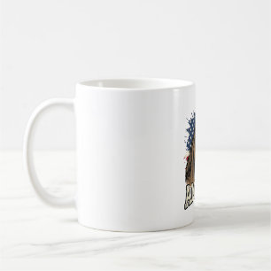 Caneca De Café Desenho Vetorial Patriótico Águia Cavalo Vintage A