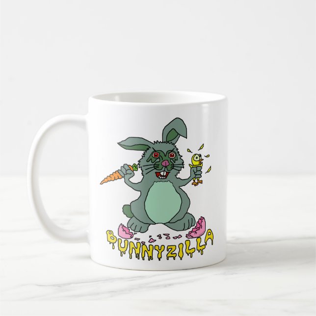 Caneca De Café Desenhos animados bonitos do coelho de Bunnyzilla (Esquerda)