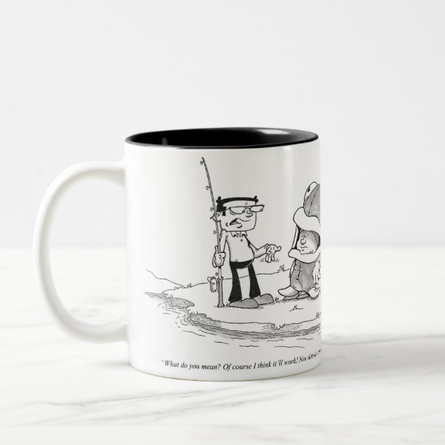 Caneca de café - desenhos animados da pesca - (Esquerda)