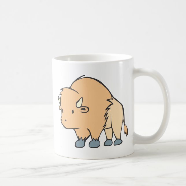 Caneca De Café Desenhos animados do búfalo (Direita)
