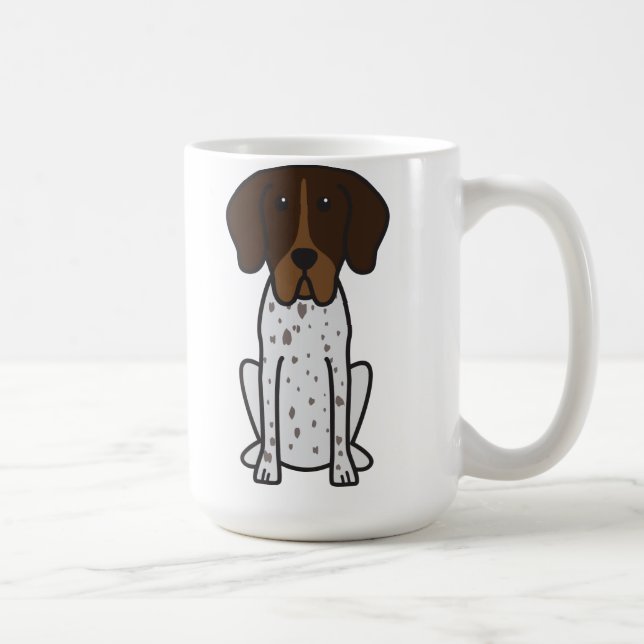 Caneca De Café Desenhos animados do cão de Braque Francais (Direita)