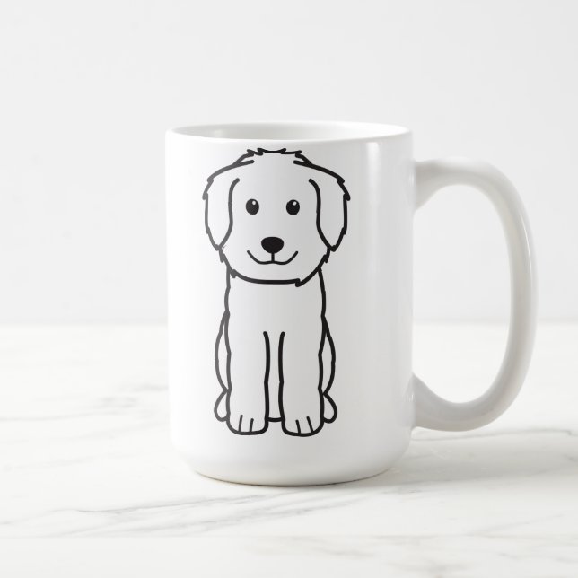 Caneca De Café Desenhos animados do cão de Goldendoodle (Direita)