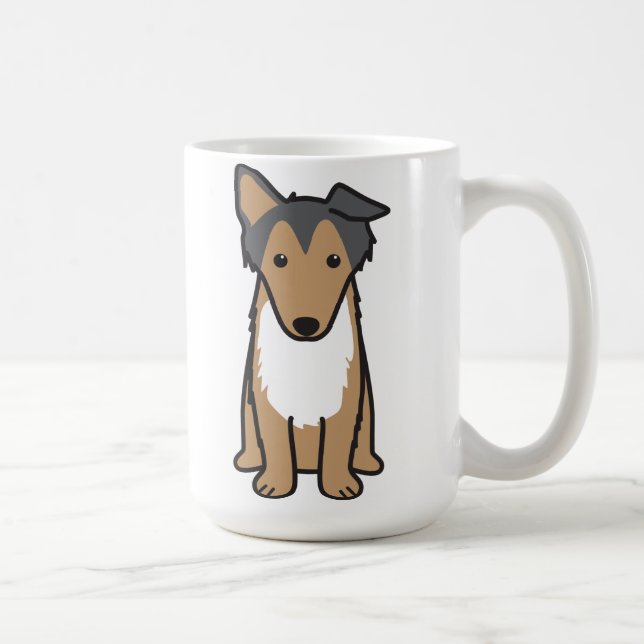 Caneca De Café Desenhos animados do cão do Collie (Direita)
