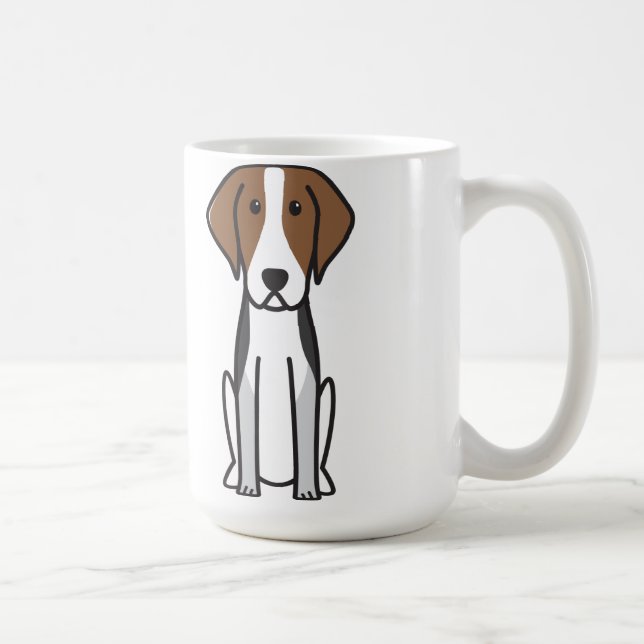 Caneca De Café Desenhos animados do cão do Foxhound americano (Direita)