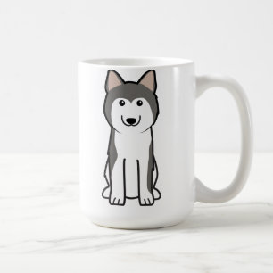 Caneca De Café Desenhos animados do cão do rouco Siberian