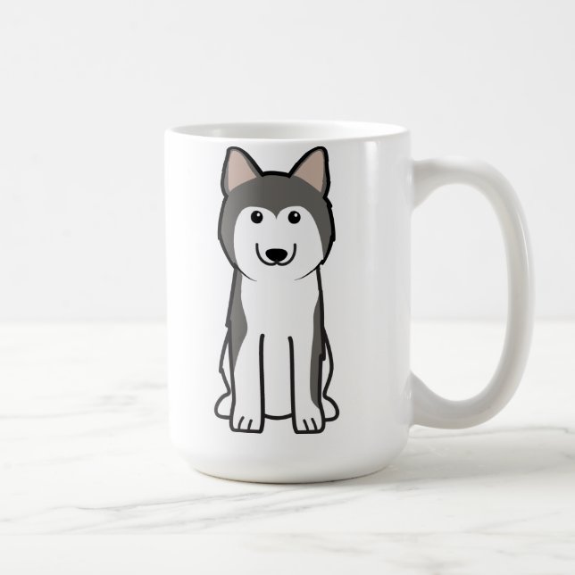 Caneca De Café Desenhos animados do cão do rouco Siberian (Direita)