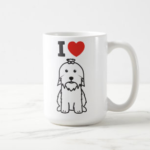 Caneca De Café Desenhos animados do cão maltês