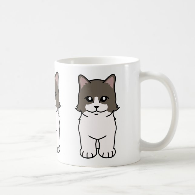 Caneca De Café Desenhos animados do gato de Munchkin (Direita)