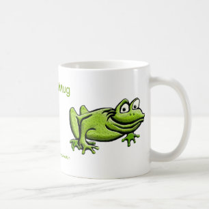Caneca De Café Desenhos animados do sapo verde