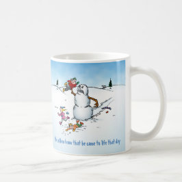 Caneca De Café Desenhos animados engraçados do boneco de neve do