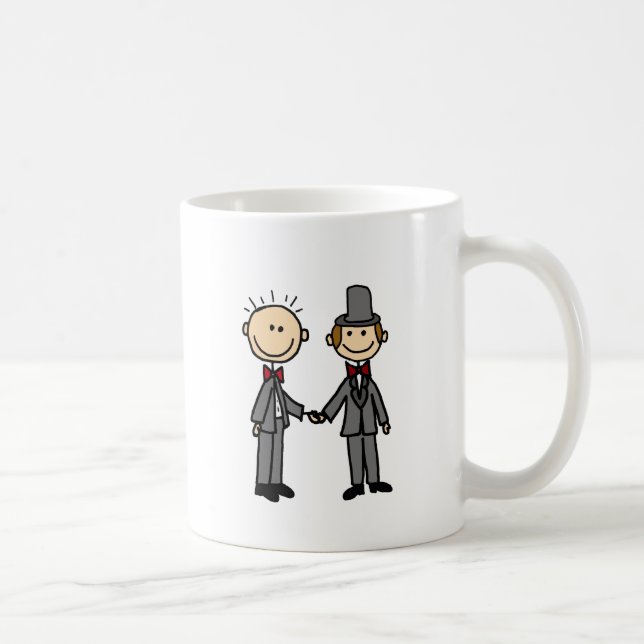 Caneca De Café Desenhos animados engraçados do casamento gay dos (Direita)