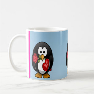 Caneca De Café Desenhos animados engraçados do pinguim bonito do