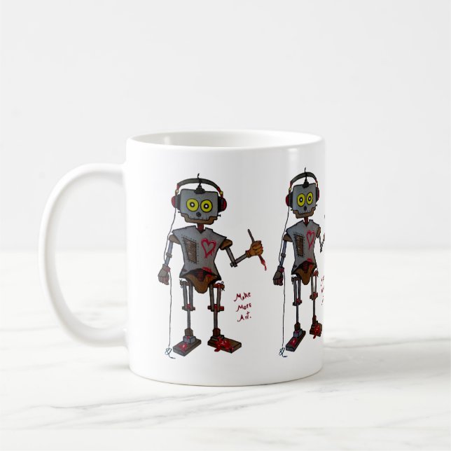 Caneca De Café Desenhos animados futuristas retros da arte da rua (Esquerda)