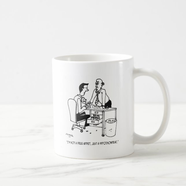 Caneca De Café Desenhos animados hipocondríacos 3104 (Direita)