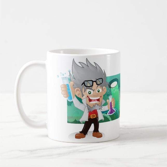 Caneca De Café Desenhos animados loucos do laboratório do (Esquerda)