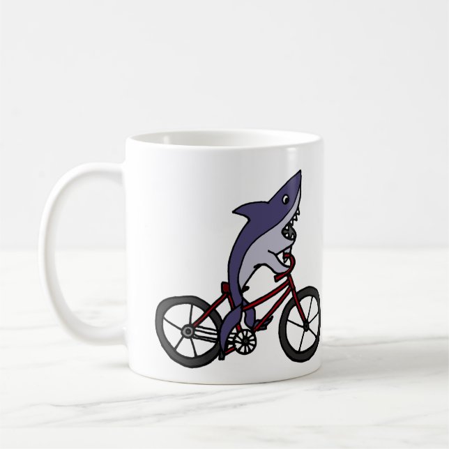 Caneca De Café Desenhos animados parvos da bicicleta da equitação (Esquerda)