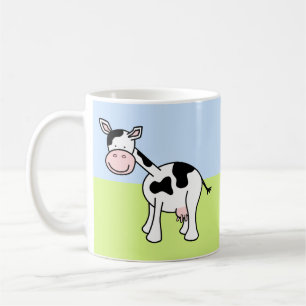 Caneca De Café Desenhos animados preto e branco da vaca