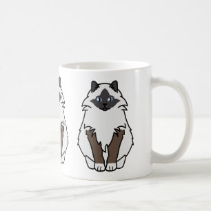 Caneca De Café Desenhos animados sagrados do gato de Birman