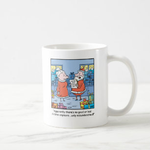 Caneca De Café Desenhos animados Santa do Natal boas e lista má