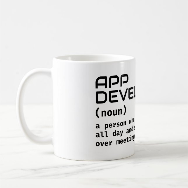 Caneca De Café Desenvolvedor de software - Definição engraçada (Esquerda)