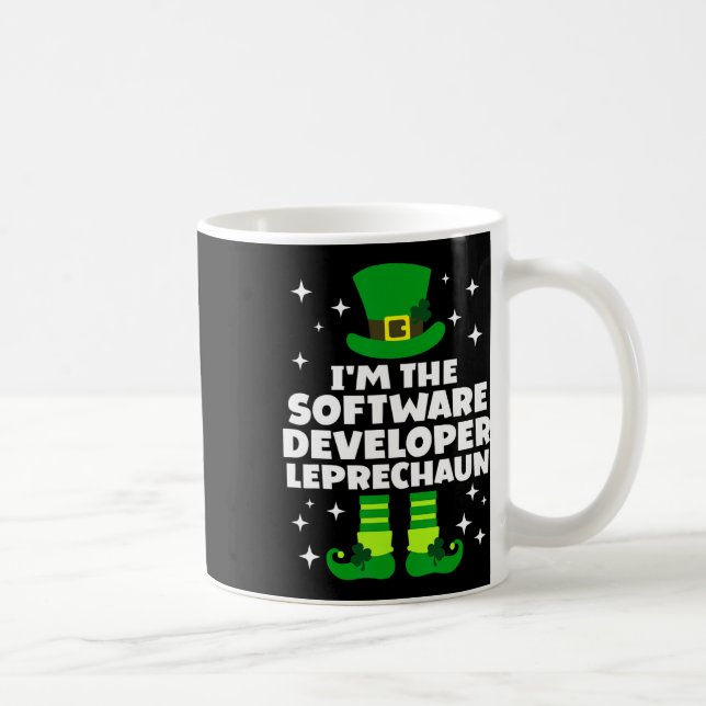 Caneca De Café Desenvolvedor de Software Irlandês Leprechaun Dia  (Direita)