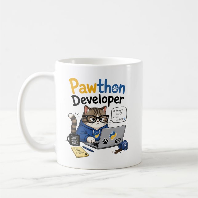 Caneca De Café Desenvolvedor Python (Esquerda)