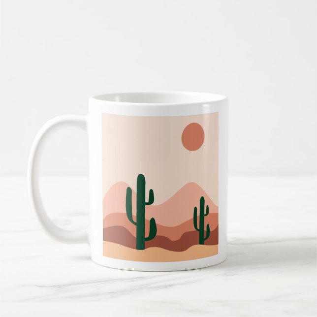 Caneca De Café Desert cactus boho art (Esquerda)