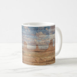 Caneca De Café Desert Landscape Sandstone Buttes And Heavenly Sky