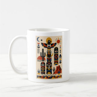 Caneca De Café Desert Totems – Geometric Art Mug