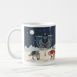 Caneca De Café Deserto de Menorah dos animais de Hanukkah