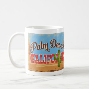 Caneca De Café Deserto do Palm Califórnia Deserto do Cartoon Viag