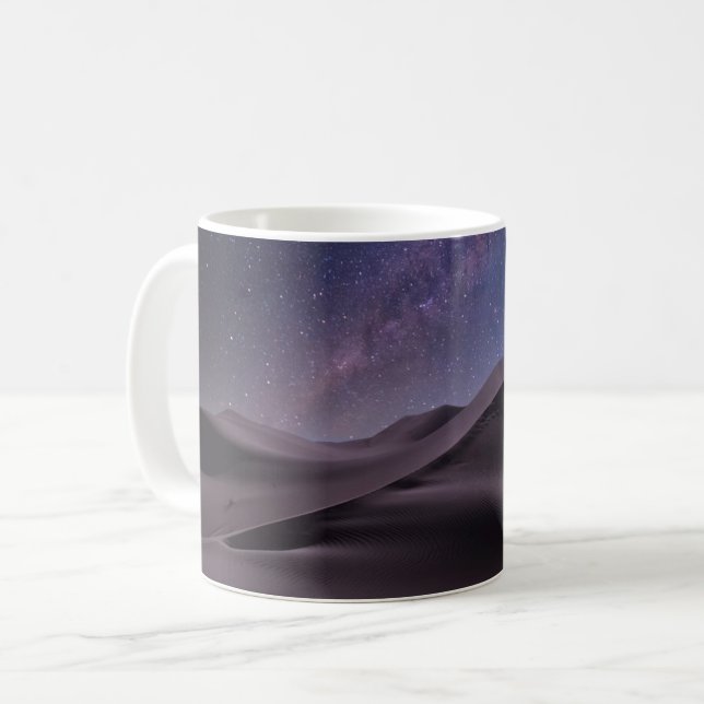 Caneca De Café Desertos | Via Látea Starry Sky Sand Dune Dubai (Frente Esquerda)