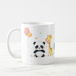 Caneca De Café Desfile de animais de desenho animado em Pastel -
