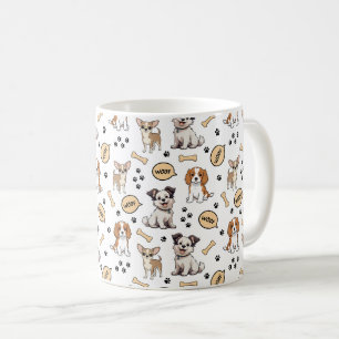 Caneca De Café Desfile de Cachorrinhos Divertidos